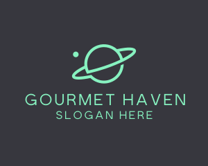 Green Minimalist Planet logo design