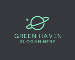 Green Minimalist Planet logo design