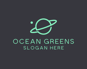 Green Minimalist Planet logo design