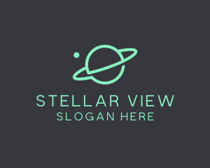 Stargazing - Green Minimalist Planet logo design