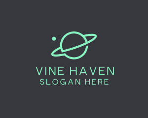 Green Minimalist Planet logo design