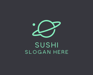 Green Minimalist Planet logo design