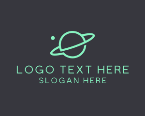 Extraterrestrial - Green Minimalist Planet logo design