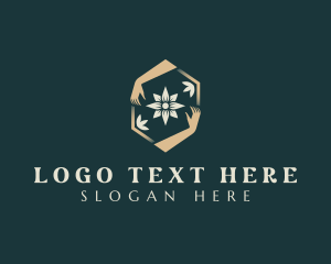 Eco Friendly - Flower Hand Therapy logo design