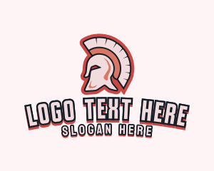 Swordsman - Spartan Helmet Soldier logo design