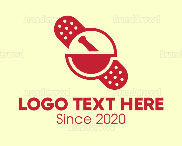 Mortar & Pestle Bandage Pharmacy Logo