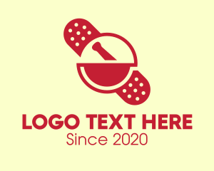 Craft Food - Mortar & Pestle Bandage Pharmacy logo design