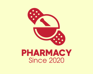 Mortar & Pestle Bandage Pharmacy logo design