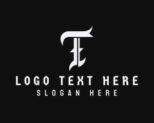Skate - Tattoo Artist Letter T logo design