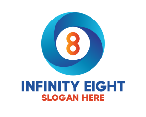 Eight - Blue Ring Number 8 logo design