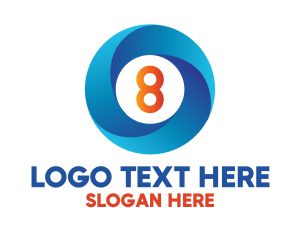 Blue Ring Number 8 Logo