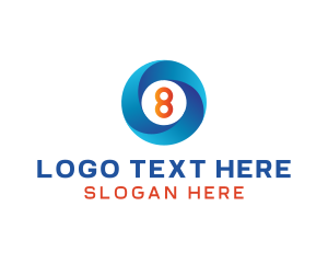 Gradient - Blue Ring Number 8 logo design