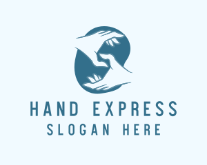 Sign Language - Blue Hand Organization logo design