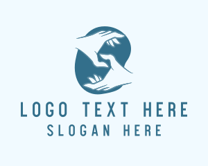 Letter S - Blue Hand Organization logo design