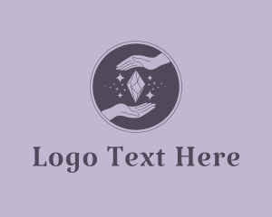 Purple Luxury Crystal Hand  logo design