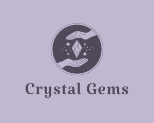 Purple Luxury Crystal Hand  logo design