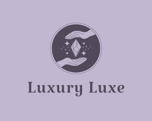 Purple Luxury Crystal Hand  logo design