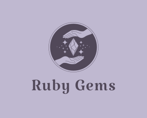 Ruby - Purple Luxury Crystal Hand logo design