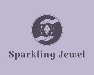 Purple Luxury Crystal Hand  logo design