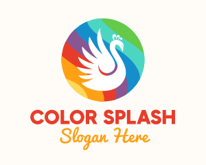 Rainbow Peacock logo design