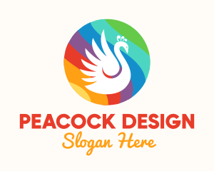 Peacock - Rainbow Peacock logo design