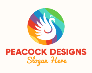 Rainbow Peacock logo design