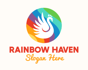 Rainbow Peacock logo design