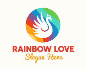 Rainbow Peacock logo design