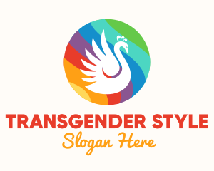 Transgender - Rainbow Peacock logo design