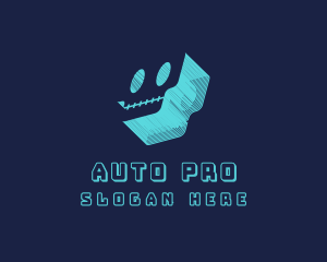Online Streamer - 3D Gaming Skull Avatar logo design