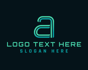 Letter A - Technology Network Software logo design