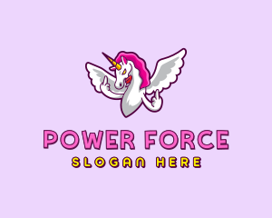 Provocative Unicorn Middle Finger logo design