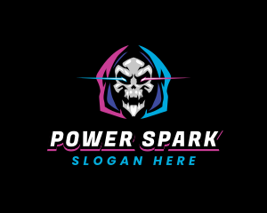 Skull Gaming Neon Logo