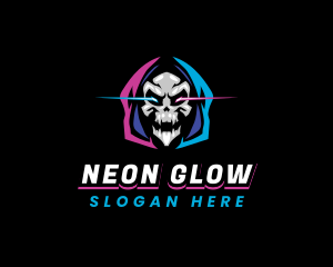 Neon - Skull Gaming Neon logo design