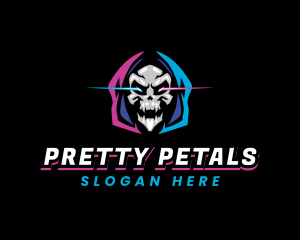 Skull Gaming Neon logo design