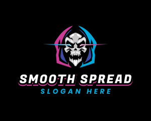 Skull Gaming Neon logo design