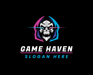 Gaming - Skull Gaming Neon logo design