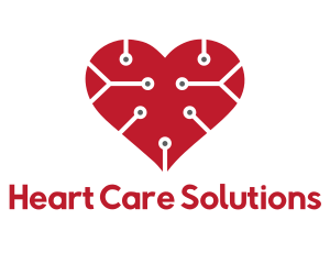 Cardiologist - Technology Circuit Heart Love logo design