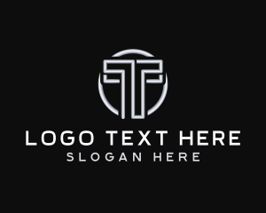 Drill - Industrial Steel Letter T logo design