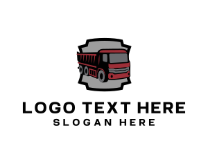 Military Truck - Dump Truck Shield Waste Management logo design