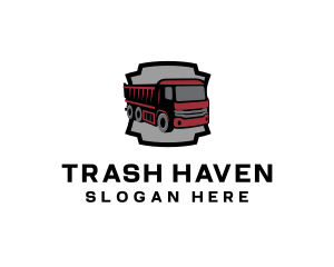 Dump Truck Shield Waste Management logo design