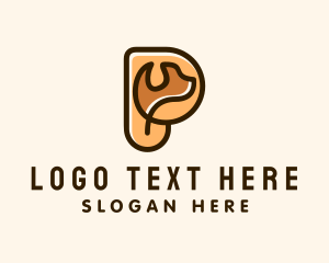 Dog Animal Letter P  logo design