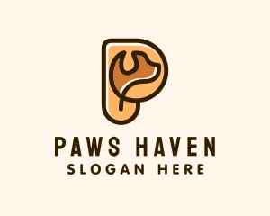 Dog Animal Letter P  logo design