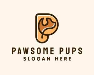 Dog Animal Letter P  logo design