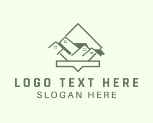 Green Roofing Home  logo design