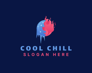 Refrigerator - Ice Fire Flaming Freezing logo design