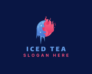 Ice Fire Flaming Freezing logo design