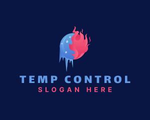 Thermostat - Ice Fire Flaming Freezing logo design
