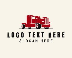 Distribution - Trailer Truck Vehicle logo design