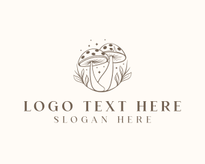 Shiitake - Mushroom Organic Fungus logo design